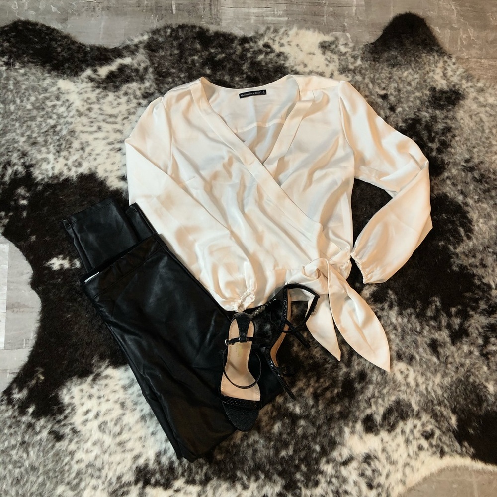 Long sleeve silky top